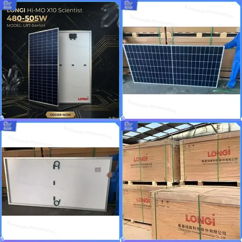 Longi High-Performance N-Type Single-Sided Solar Panel 485W 495W 505W Monocrystalline Photovoltaic PV Module for Rooftop and