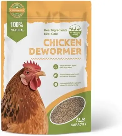 

Natural Chicken Dewormer 1LB - Safe, Effective Worm Treatment for Poultry of All Ages | Prevents & Treats Infestations