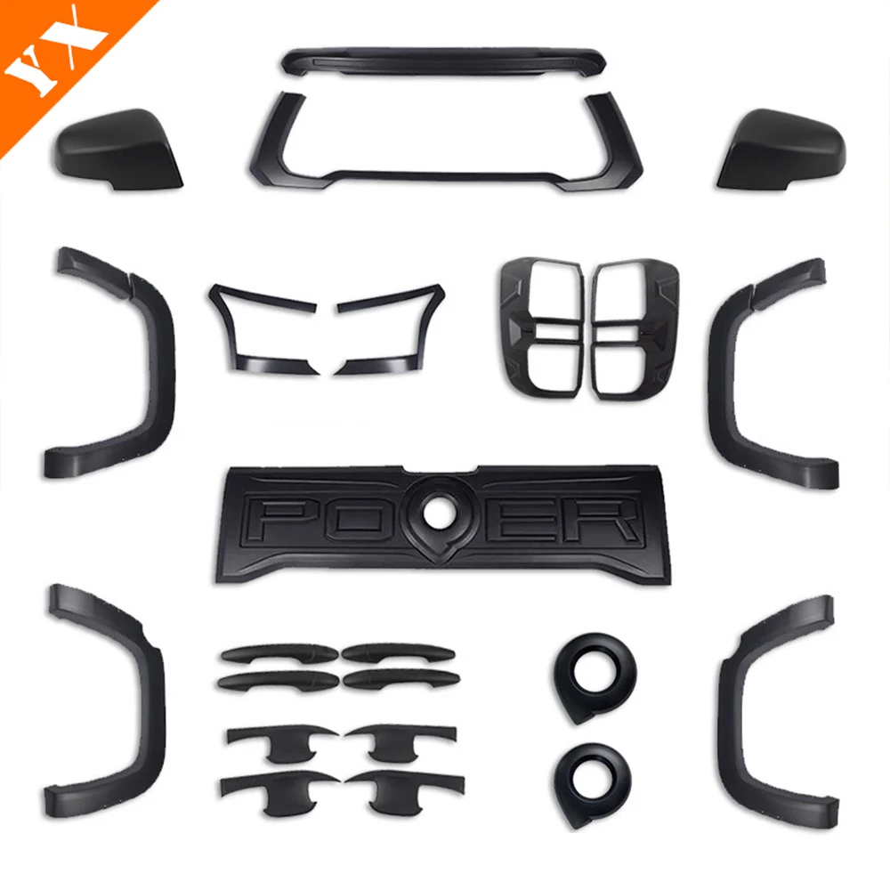 

For great wall King Kong poer 2022-2024 accessories Matte Black Car Hood,Car Gravel Stopper,Car Wheel Arch,Car Headlight Cover