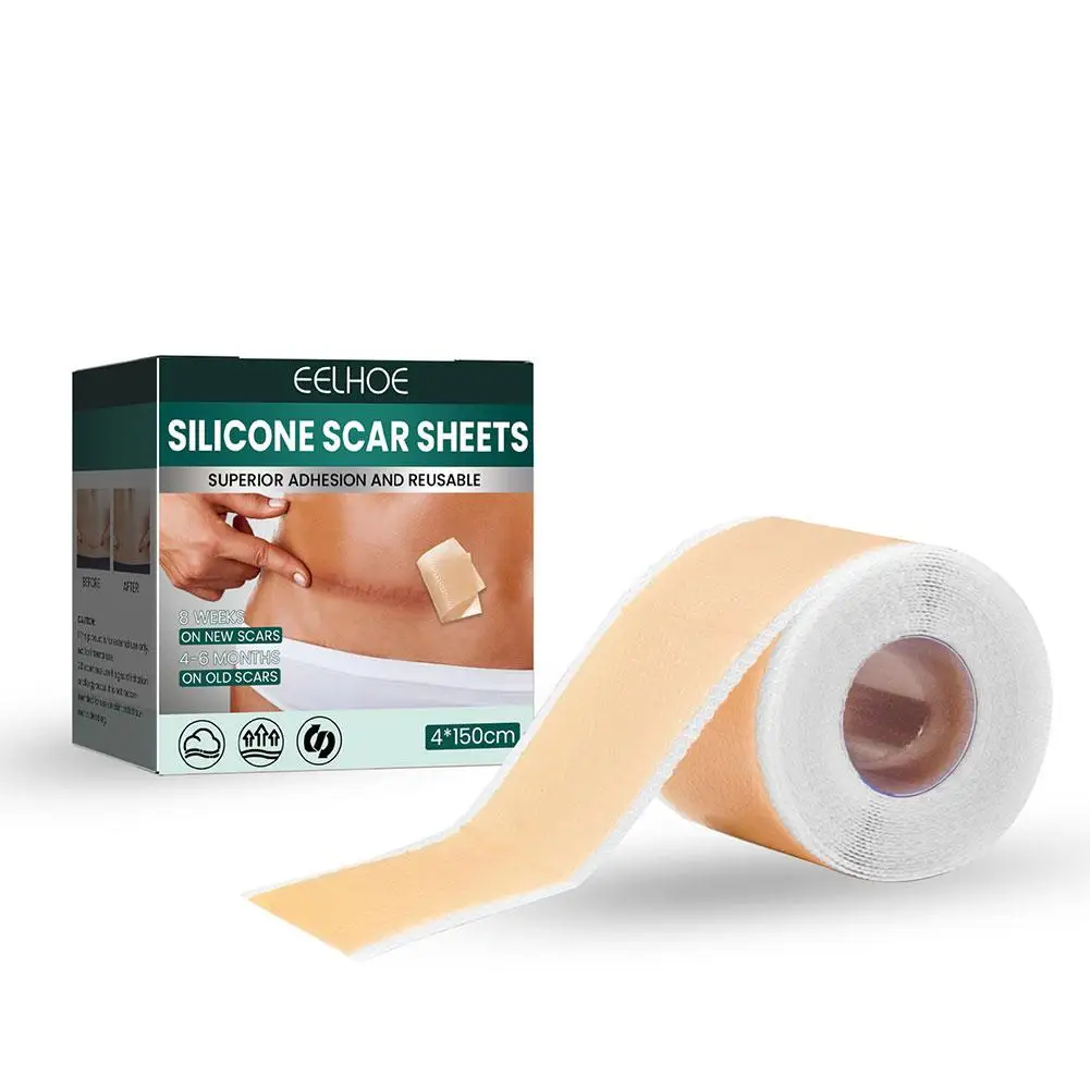 1 Roll Silicone Scar Sheets Skin Repair Patch Removal Self-Adhesive Stretch Mark Tape Therapy Patch Burn Acne Scar Skin Care