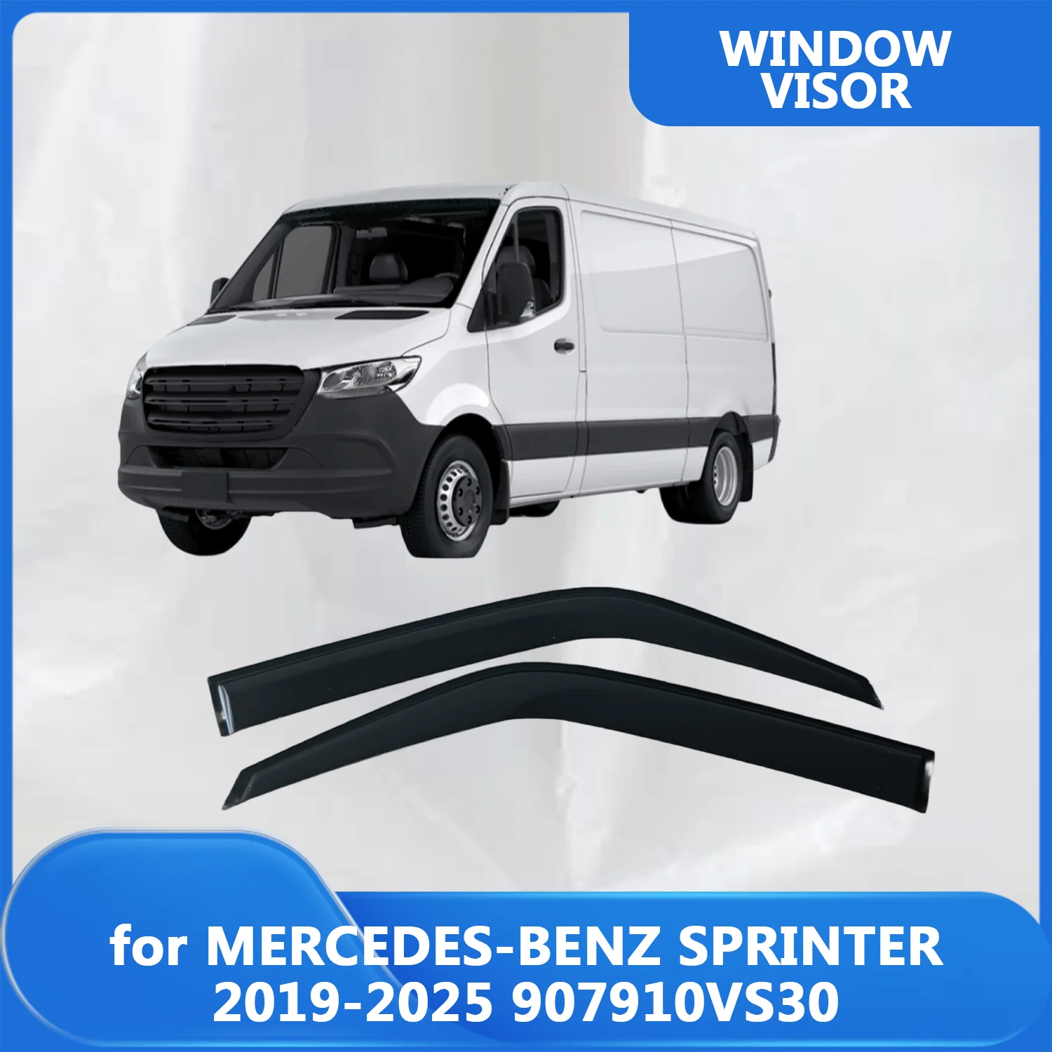 Visera de ventana para MERCEDES-BENZ SPRINTER 907910VS30 2019 2020 2021 2022 2023 2024 2025 deflectores de viento protectores de lluvia visera de puerta