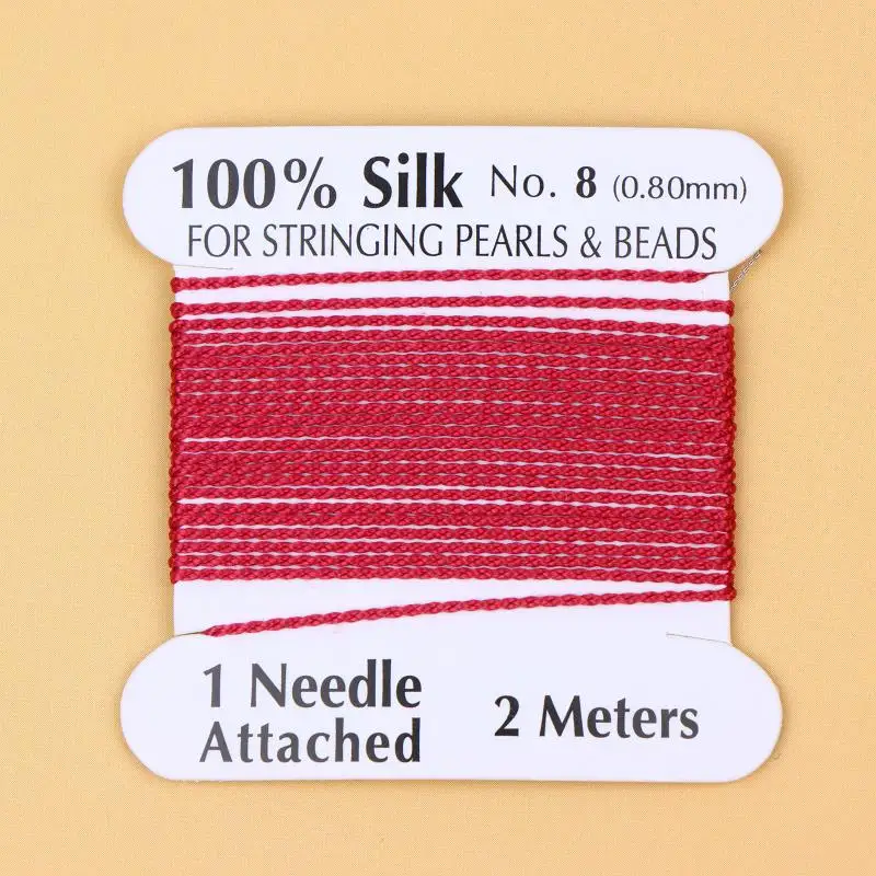 8 # 0,8mm*2 Meter Fabrikpreis Mehrfarbige 100% Natürliche Rosa Schwarz Weiß Seidenkordel für Frauen DIY Schmuckherstellung – Detail 7