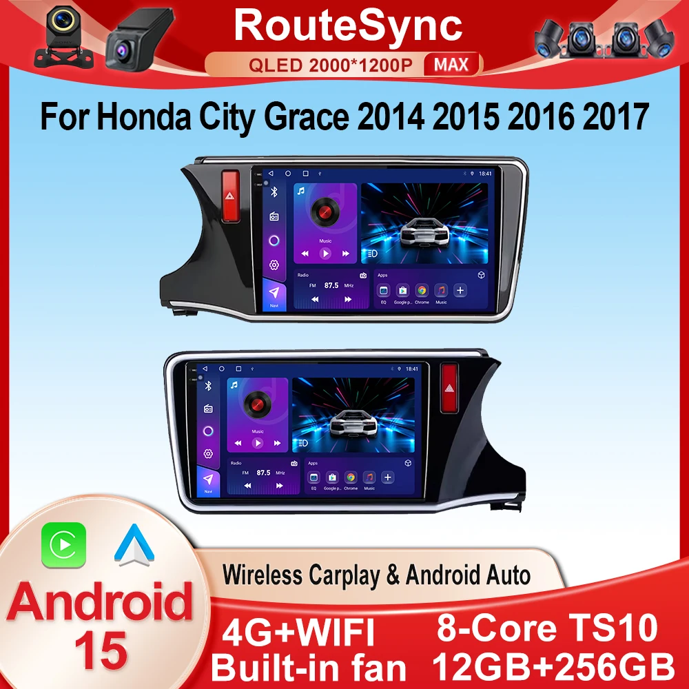 

Android 15 Player For Honda City Grace 2014 2015 2016 2017 Car Head Unit Radio Stereo Multimedia GPS DVD Touch Screen BT No 2Din