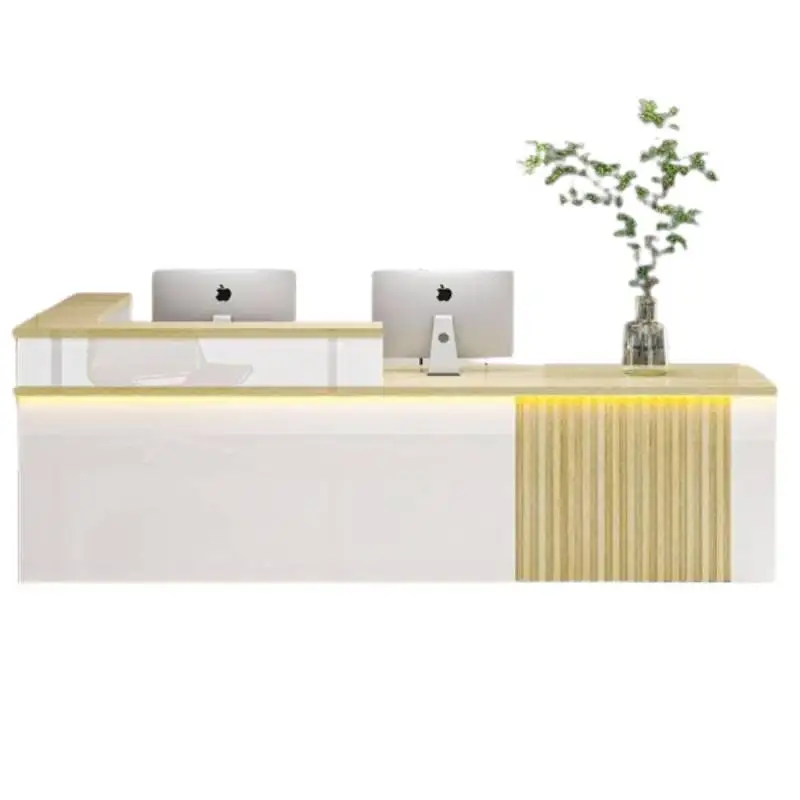 مكاتب استقبال مطعم Led تصميم عيادة كبيرة مكاتب استقبال أمامية حديثة أمين الصندوق أثاث Biurko Do Recepcja الفاخر