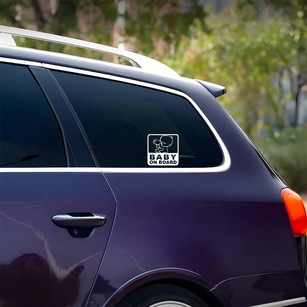 Baby on Board Car Sticker Cartoon Warning Decal Waterproof Auto Motorcycle Bicycle SUV Body Styling Accessories for Child Safety