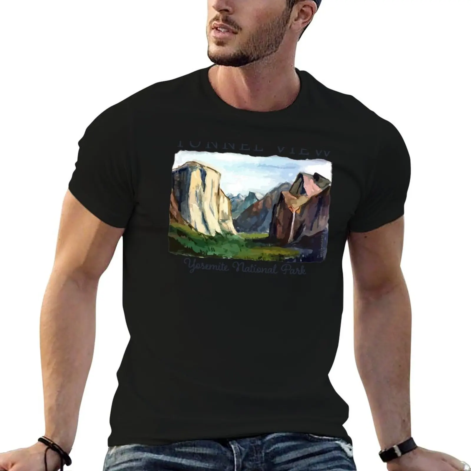 

Wawona Tunnel View - Yosemite National Park, El Capitan, Half Dome T-Shirt t shirt custom print T-Shirt