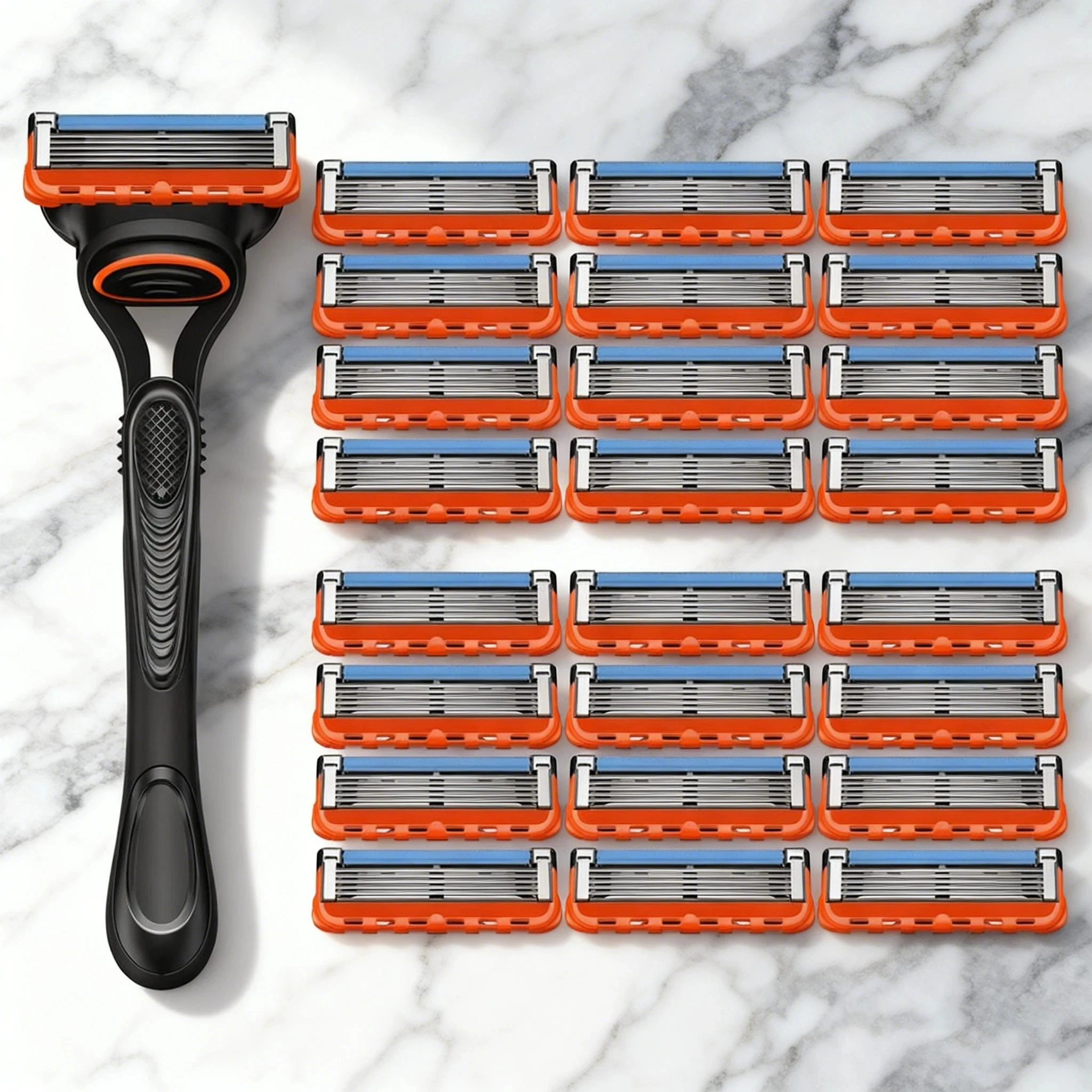 Manual Shaving For Men Replace Head Five Layer Blade 4/16 Comfortable Shaving Blades The Latest Yellow No Skin Damage Uncharged