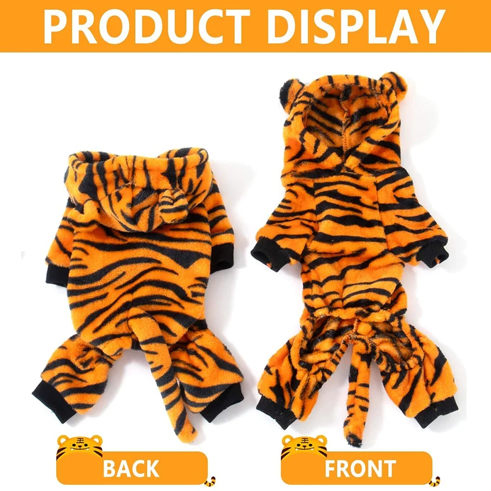 Coral Fleece Cosplay Costume for Pet Clothing for Small Dogs Puppy Cats Clothes Chihuahua Yorkshire Hoodie Coat Tiger Dinosaur