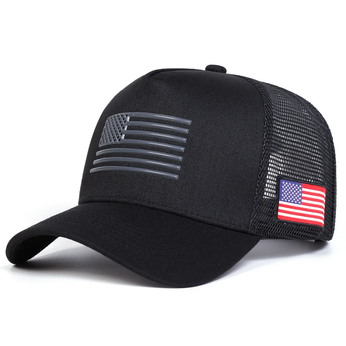 Unisex American Flag Embroidery Baseball Net Caps Spring and Summer Outdoor Adjustable Casual Hats Sunscreen Hat Sports Cap