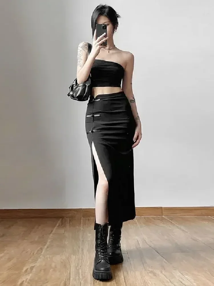 Skirts Women Solid Simple Cool Daily All-match Creativity Attractive Basics Leisure Graceful Modern Chinese Style Ladies Spring