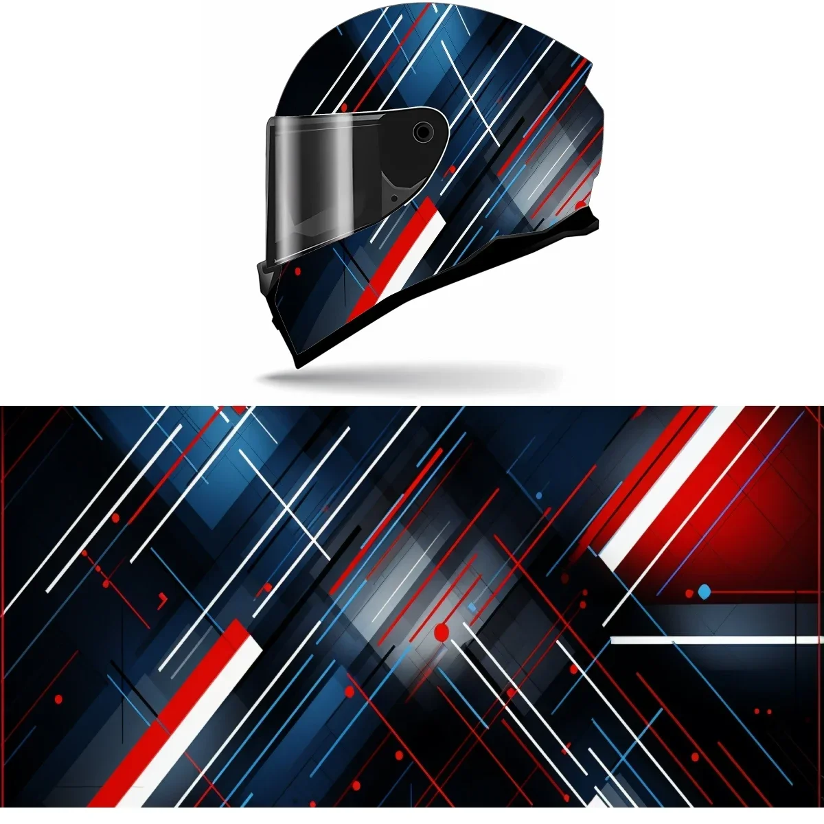 

Black and Red Abstract Full Helmet Wrap Sticker Motorcycle Helmet Racing Graphic Decal Vinyl Wrap Helmet Decor Sticker
