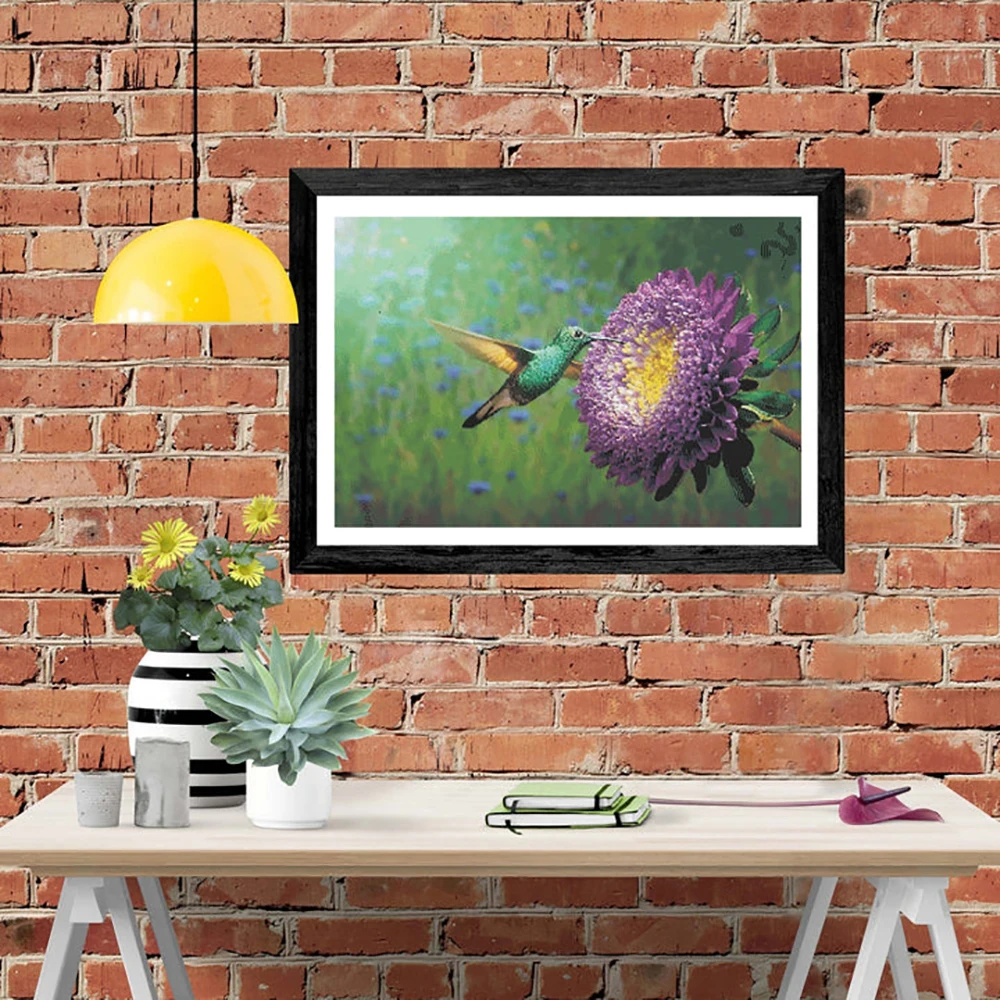 5D Diamond Painting DIY Sort by Number Spring Hummingbird Diamond Painting Gift Cross Stitch Mosaic Home  Decoration