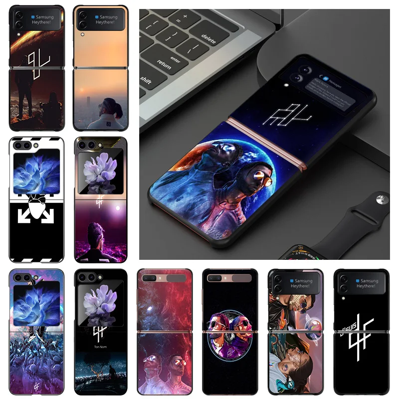 Black Matte Anti-Drop Phone Case For Samsung ZFlip6 5G ZFlip5 ZFlip4 ZFlip3 Hard Galaxy Z Flip 3 4 5 6 PNL Rapper Cover