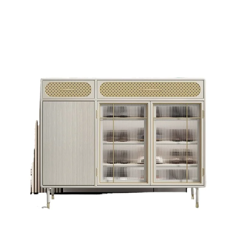 Modern simple light luxury shoe cabinet, household storage and storage integrated solid wood  cabinet