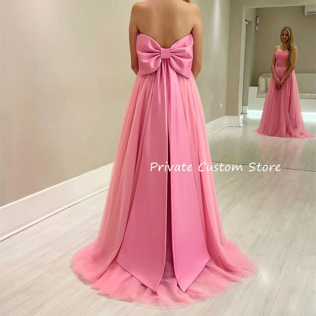 

Cute Bow Prom Dresses Pink Elegant Homecoming Ball Gowns فساتين للمناسبات الرسمية vestidos de fiestas elegantes mujer