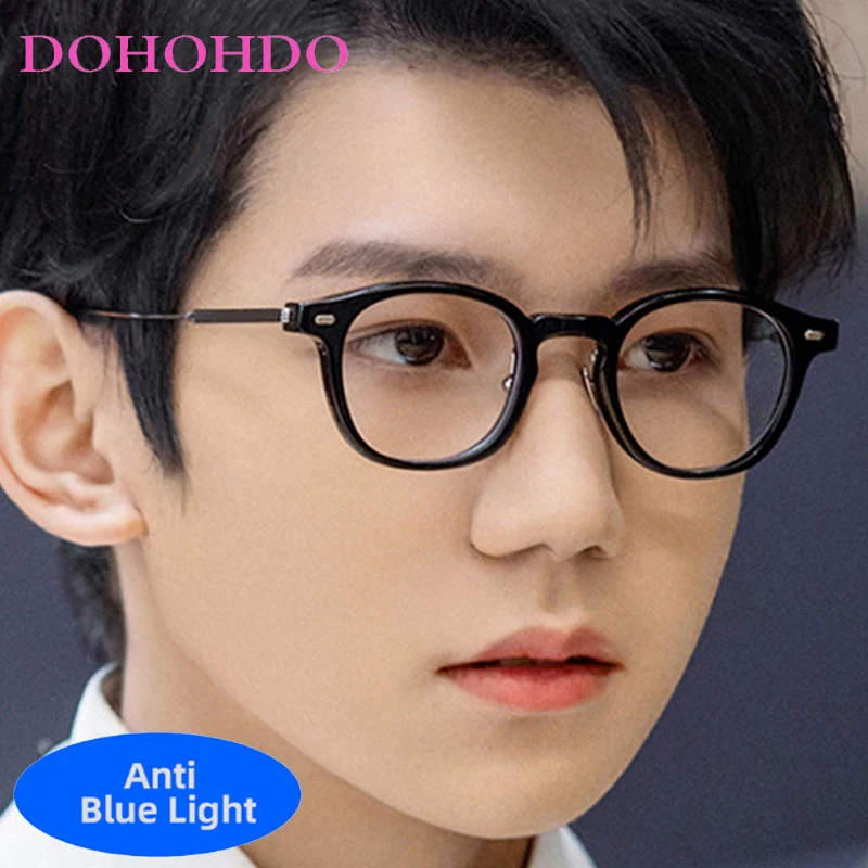 

Fashion Design Small Square Metal Rivets Decorate Men Women Eyeglasses Computer Reading Optical Anti-Blue Light Glasses Lentes