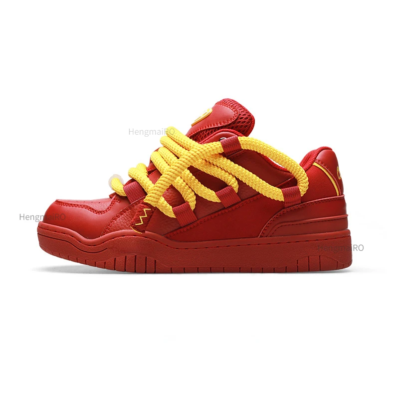 Women Shoes for Men Tennis Retro Y2K Bread Hip-Hop Red Skateboard Shoes Fashion Male Sneakers Couple Outdoor Sport Casual Shoes