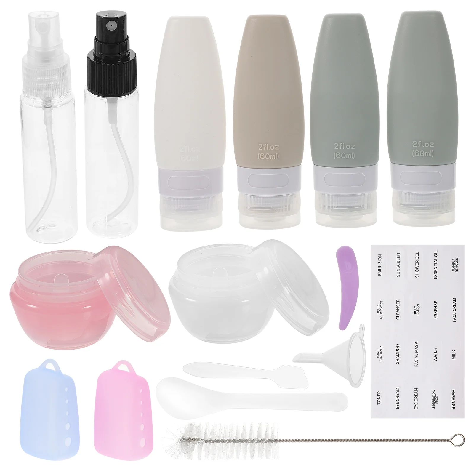 

1Set Travel Bottle Set Refillable Lotion Cream Containers Portable Leak Proof Travel Toiletries Containers