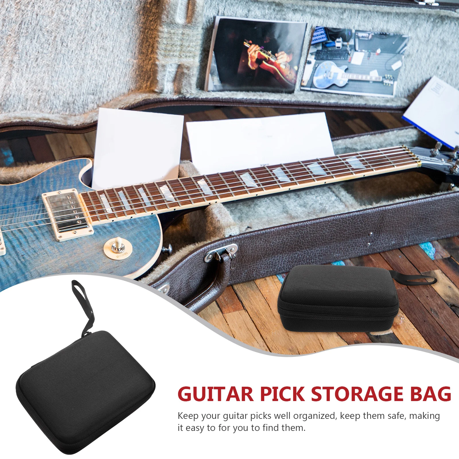 

Guitar Pick Bag Pouch Plectrums Storage Carrying Case Accessories Organizer Holder Accesories Picks
