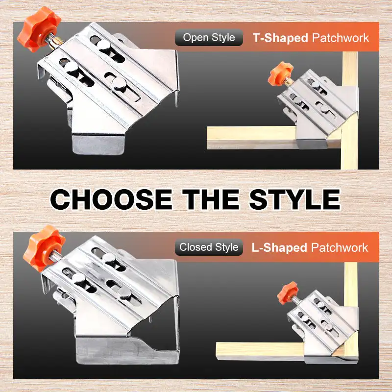 Corner Clamp Stainless Steel 90 Degree Right Angle Clamp Adjustable Woodworking Positioning Square for DIY Framing Welding