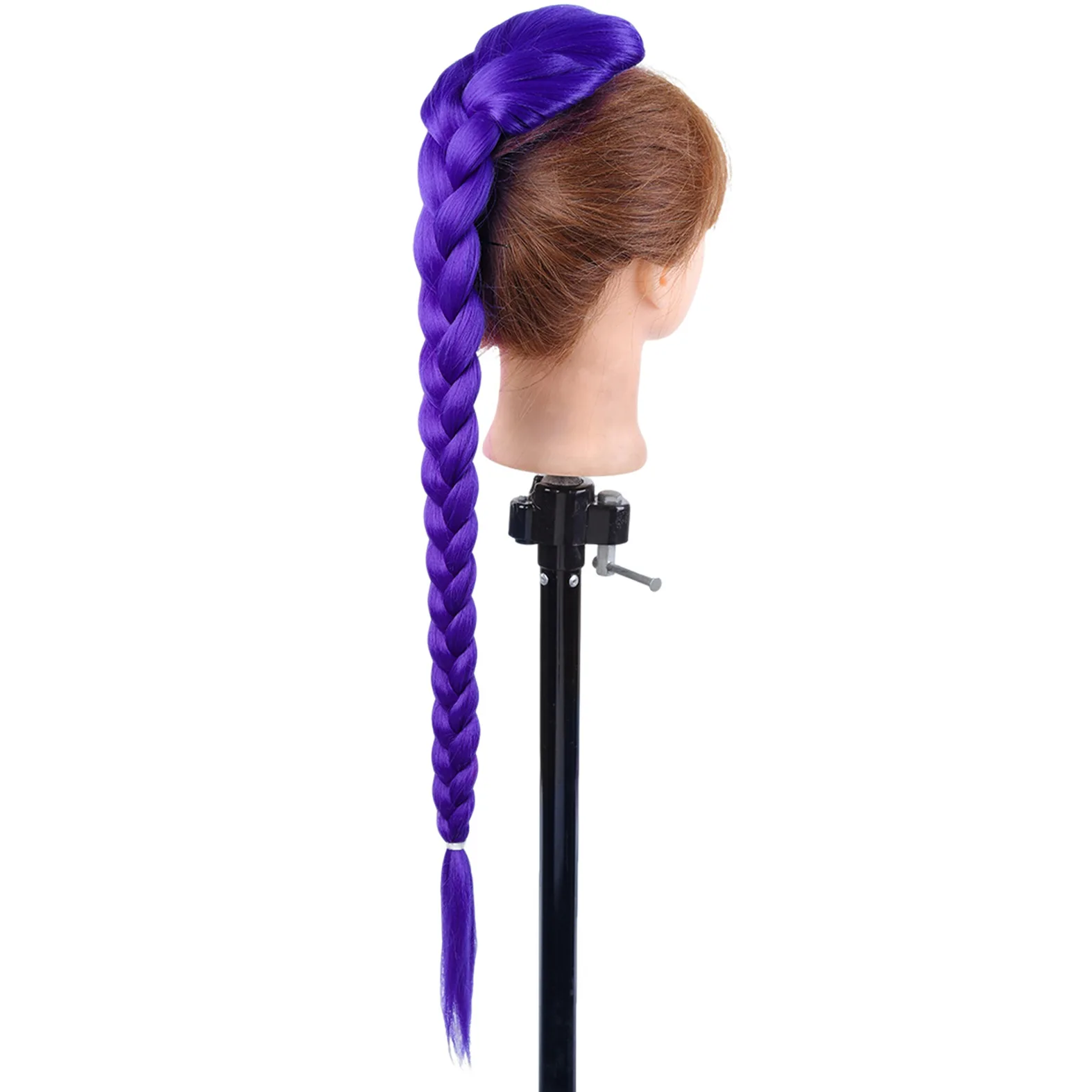 Trecce viola Coda di cavallo 26 pollici Capelli lunghi Estensioni Rumi Trecce Parrucca cosplay per la festa in scena Costume di Halloween Cosplay