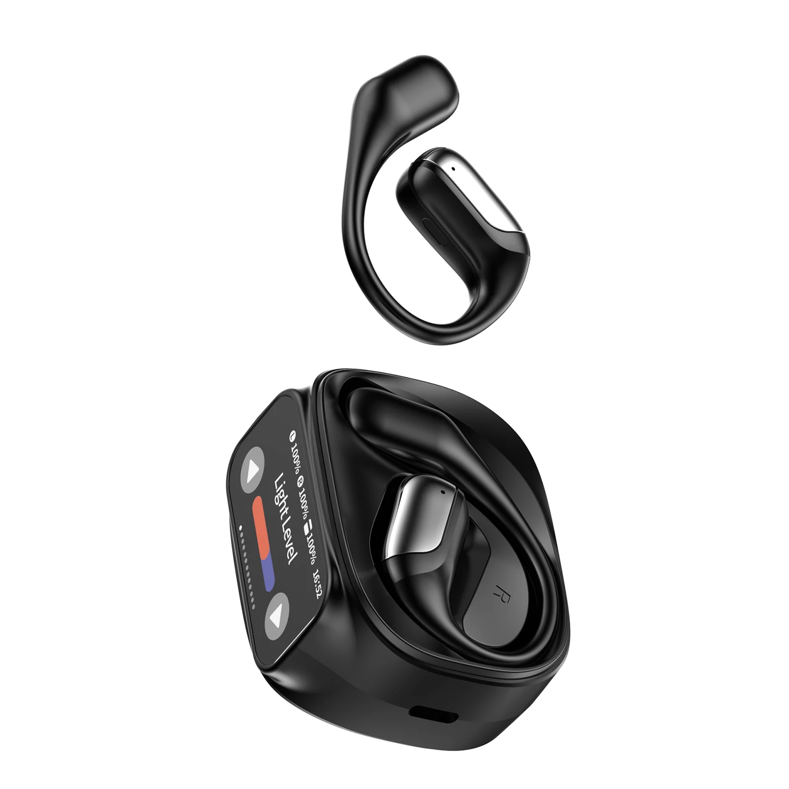 سماعات أذن للترجمة بالذكاء الاصطناعي، سماعات رأس BT5.4 لاسلكية مفتوحة الأذن، سماعات أذن رياضية بخطاف الأذن، اتصال التطبيق ترجمة في الوقت الحقيقي #1