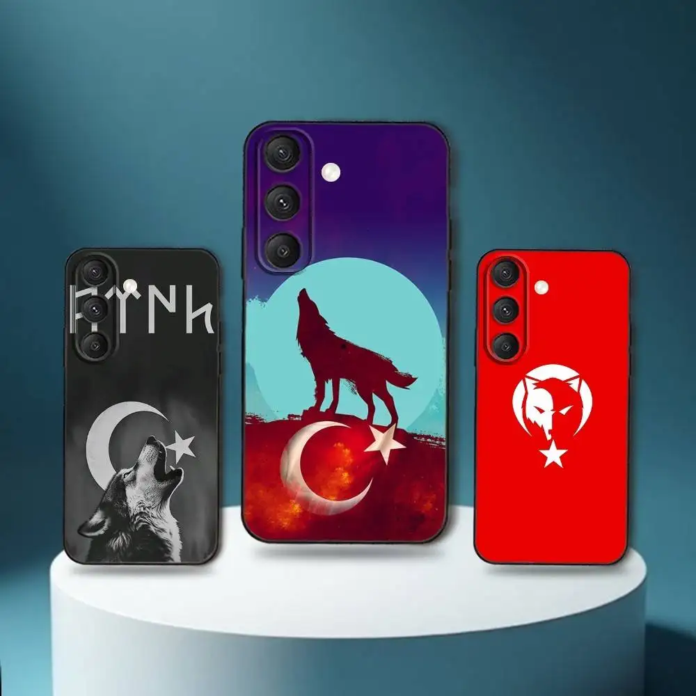 

Turk Wolf Turkey Flag Phone Case For Samsung S25,S24,S23,S22,S21,S20,S10,Ultra,Plus,Lite,FE,Soft Silicone Black Cover