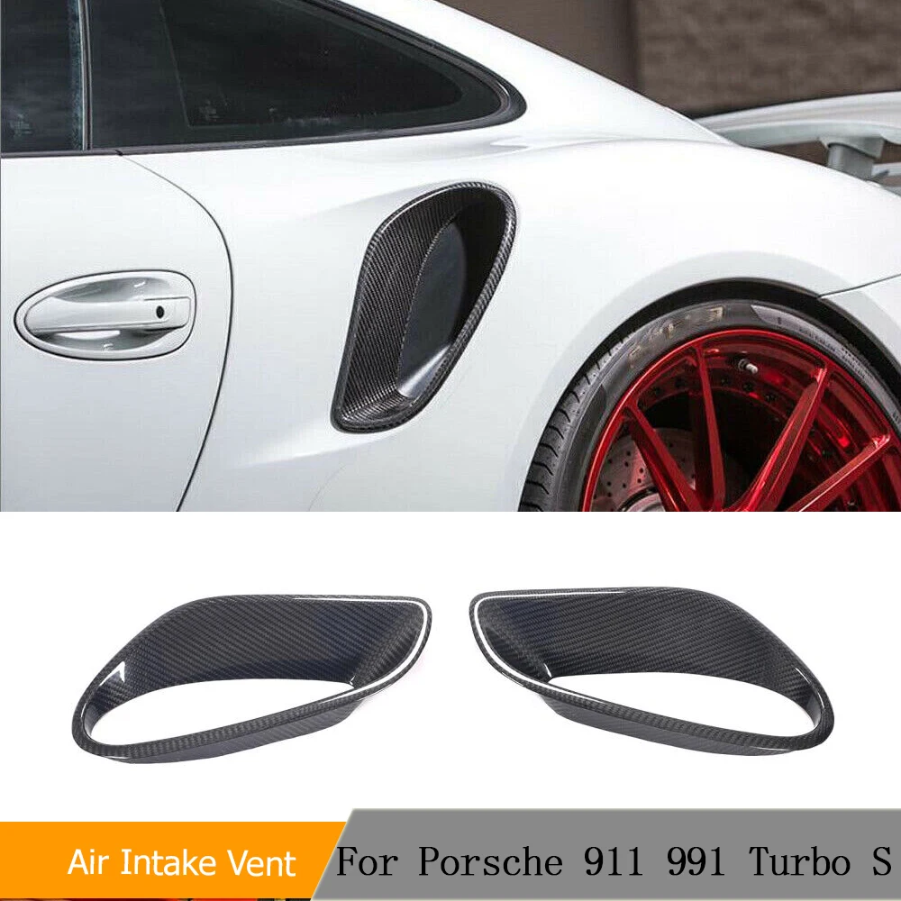 

Car Front Side Fender Air Vent Covers Trims For Porsche 911 Turbo 2014 - 2016 Door Air Intake Fender Vents Cover Trim Dry Carbon