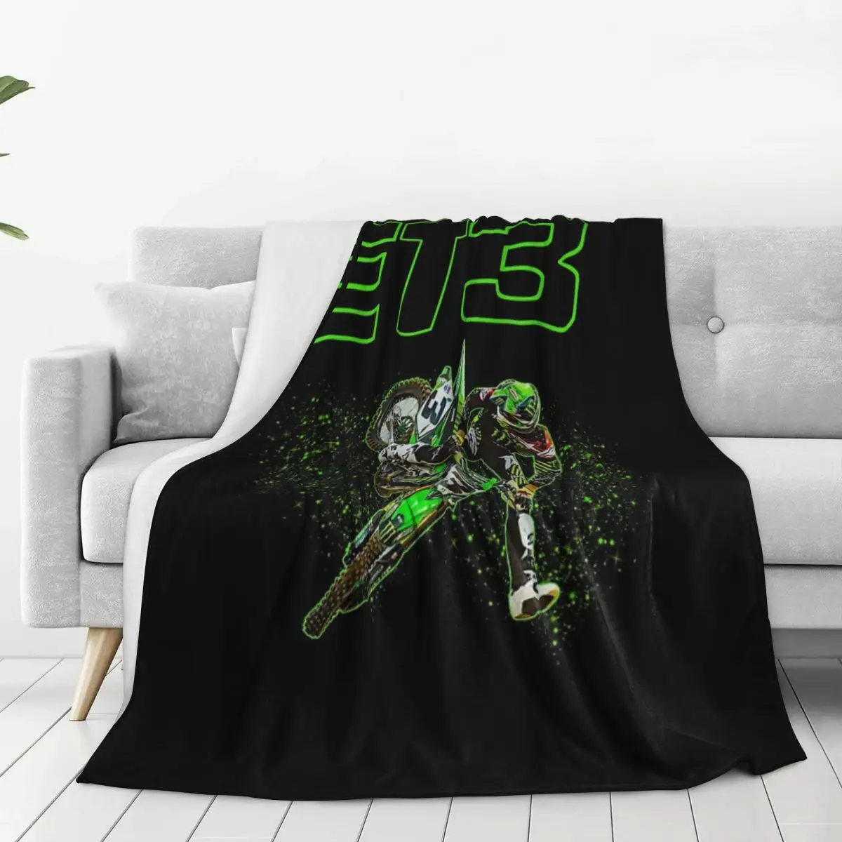 Motocross And Supercross Champion Eli ET3 Tomac Blankets Fleece Sofa Throw Blankets For Couch Bedding Office Throws Bedspread