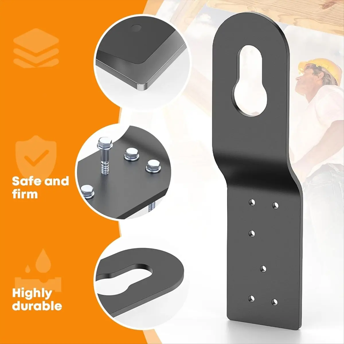 【~ New A88T】5Pcs Roof Safe Anchor Hitch Clip,Roof Anchors for Fall Protection Connects to Wood Surfaces