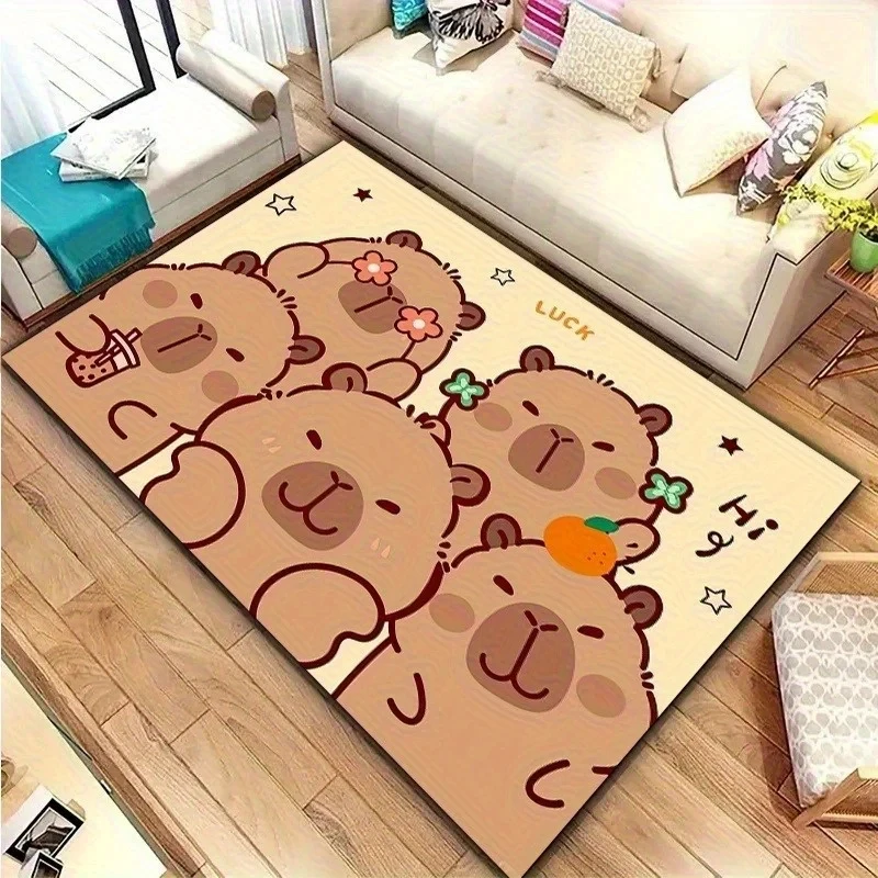 1pc Modern Cute Cartoon Capybara DoorMat, Non-slip Carpet, Suitable for Living Room, Bedroom, Bathroom, Holiday Home Decoration