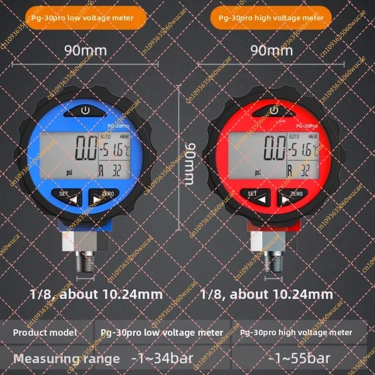 PG-30Pro High-Precision Digital Manifold Gauge, 500 PSI HVAC Meter for 87+ Refrigerants