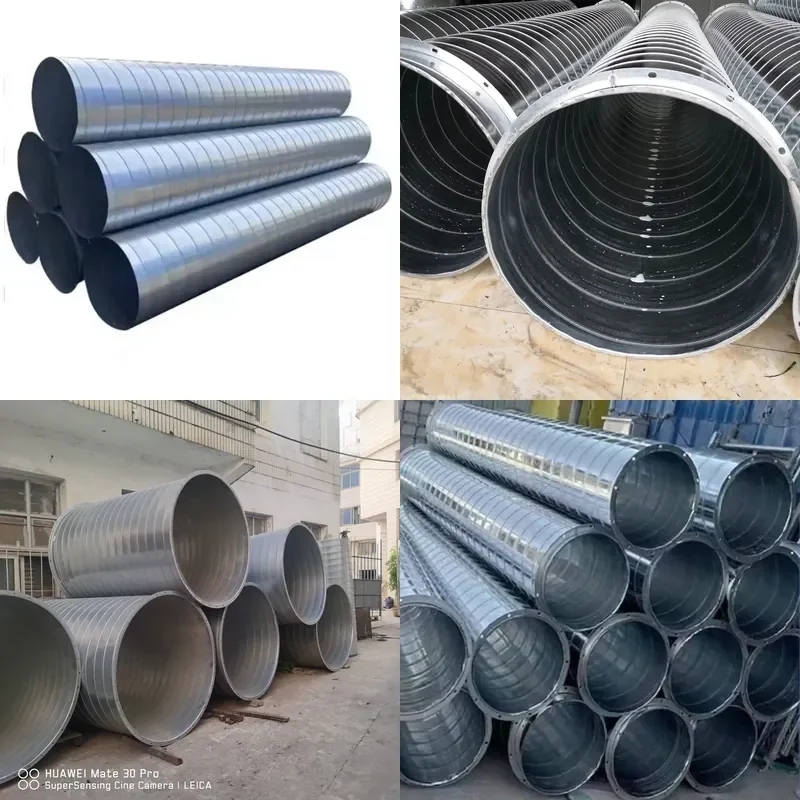 for Customizable Stainless Steel Air Spiral Pipe Galvanized Corrugated Smoke Exhaust Ventilation System Factory Direct Sales