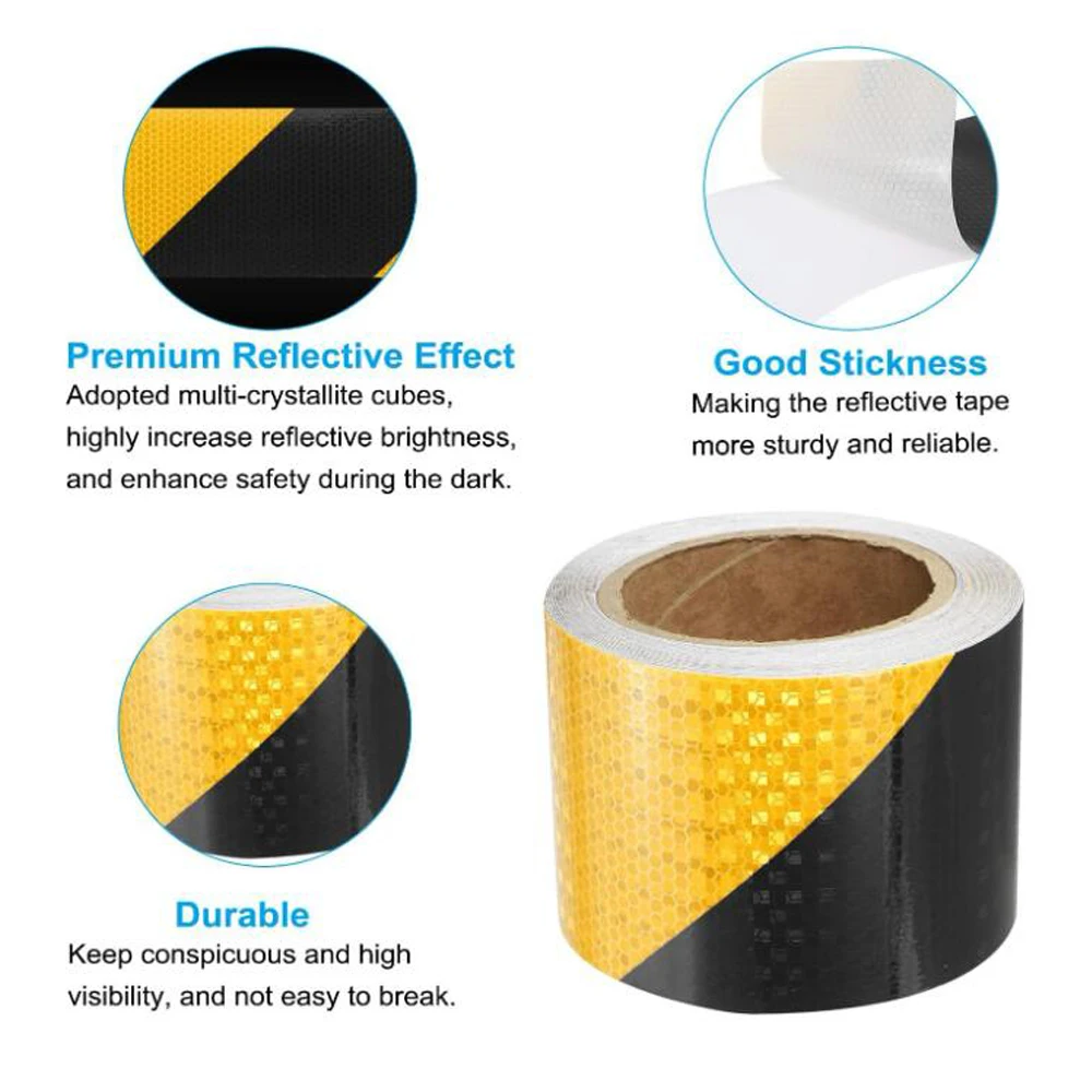 Reflective Tape High Visibility Industrial Marking Hazard Heavy Duty Caution Warning Safety Self Adhesive Tape