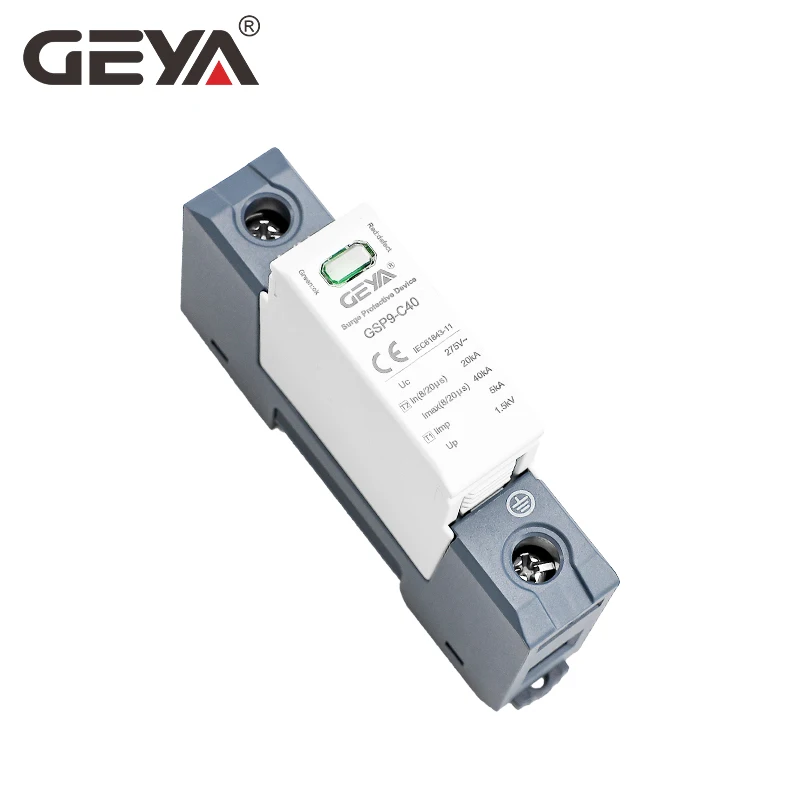 GEYA GSP9 2P 4P Surge Protector 20KA-40KA SPD AC275V SPD House Surge Protector 1P+N Din Rail