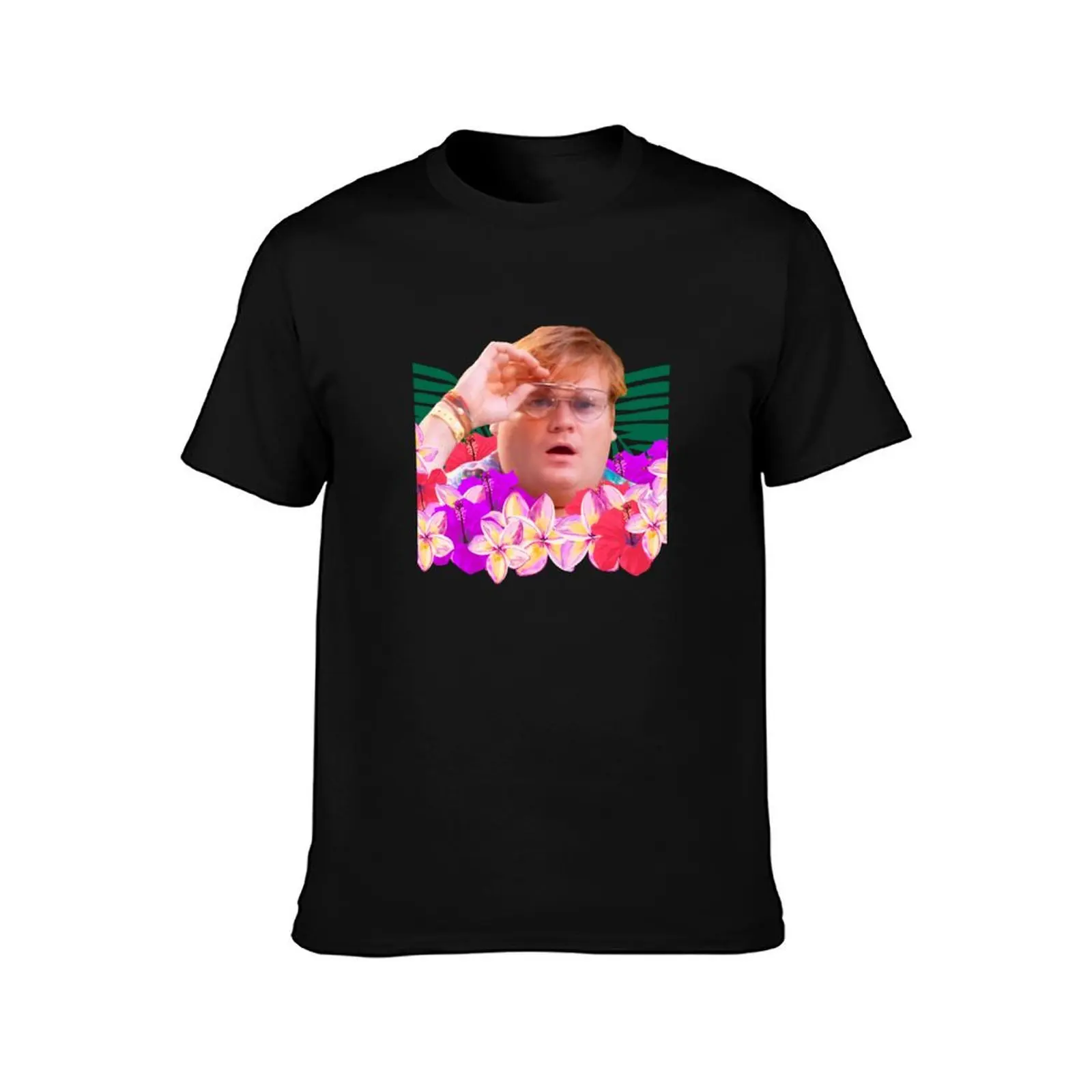 Chris Farley sunglasses Surprise Hawaii Flowers T-Shirt man t shirt cotton T-Shirt