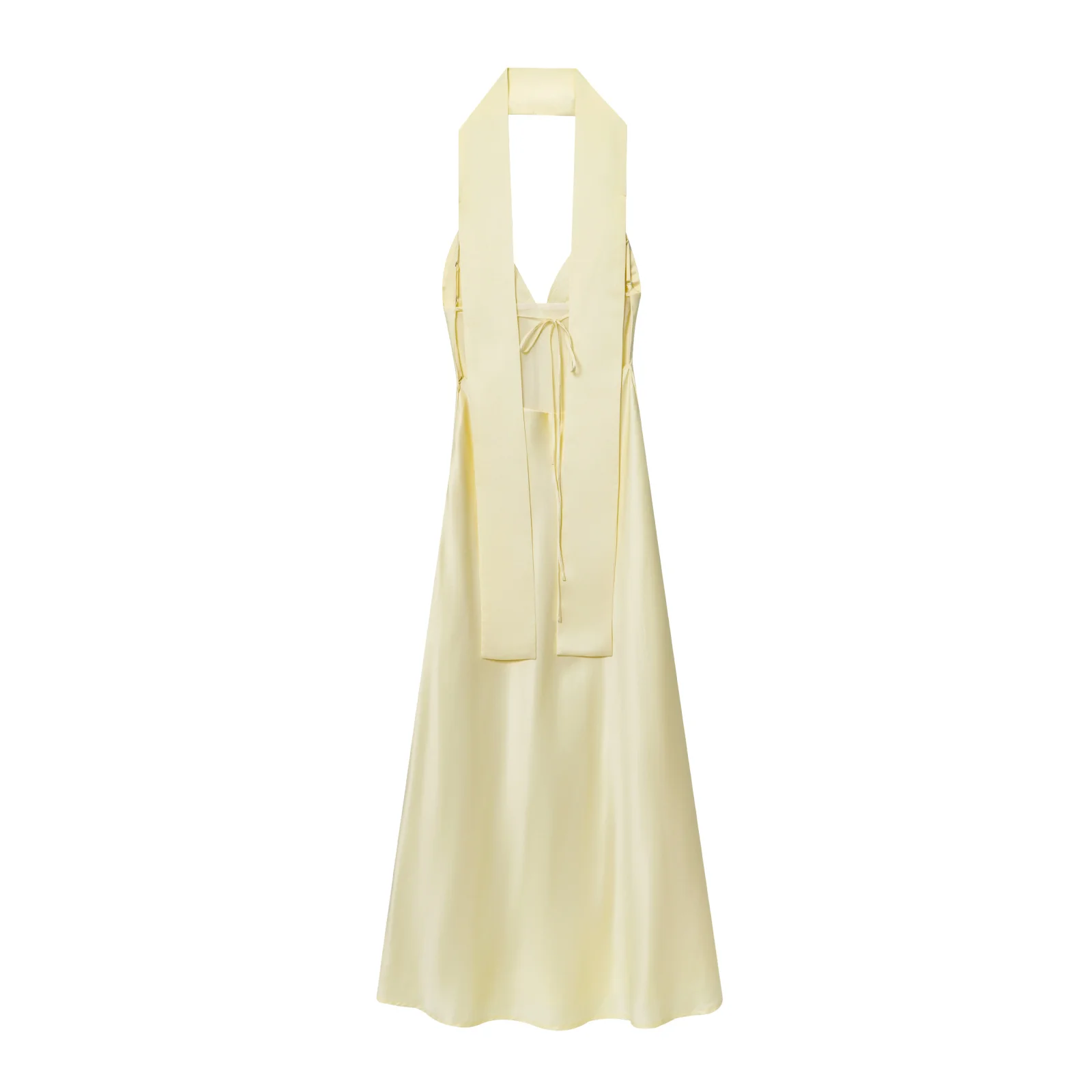 Dave & di ins moda blogger cetim cachecol colarinho halter pescoço vestido de festa feminino vestidos minimalistas elegantes vestidos sexy