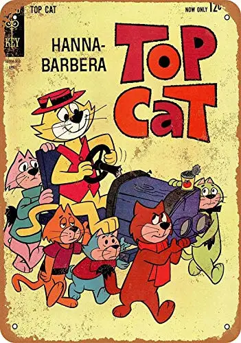 Fsdva Metallschild – Top Cat Comic – Retro-Wanddekoration, Heimdekoration