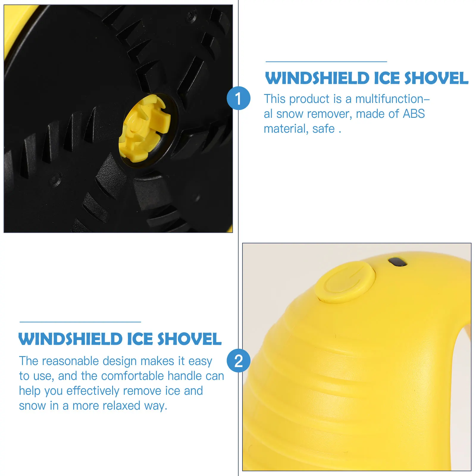 Defroster Deicer กระจก Snow Remover Scraper สีเหลือง ABS รถพลั่วมัลติฟังก์ชั่นน้ําแข็งเครื่องมือพกพาที่มีประสิทธิภาพ Quick