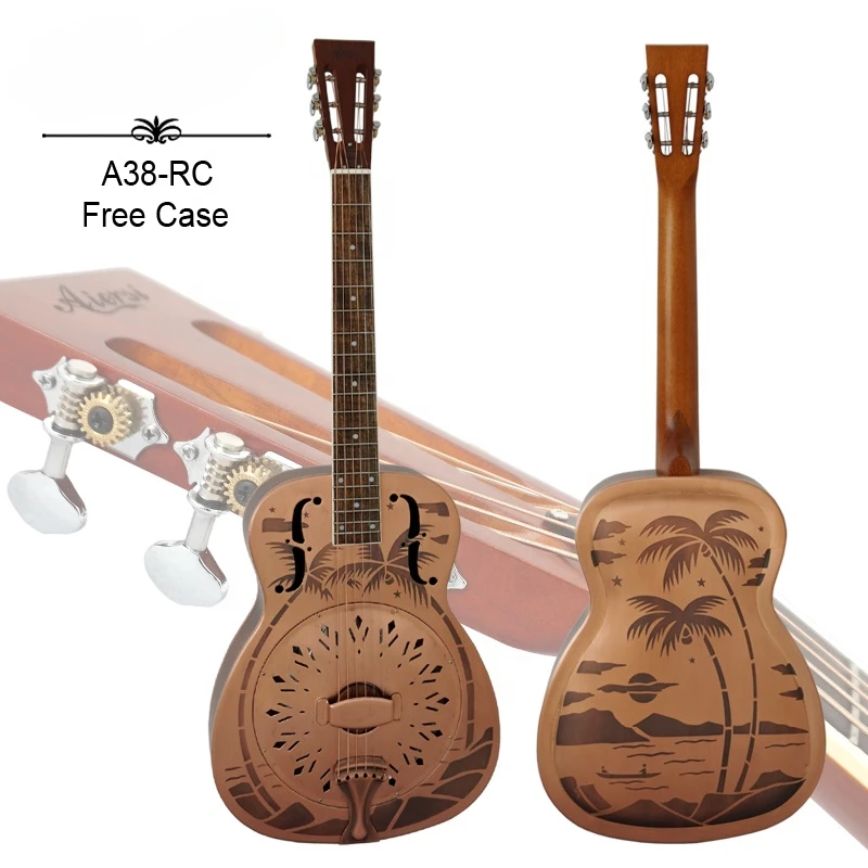 Distressed Vintage Red Rust Single Cone Resonator Guitar blues musical instrument for sale