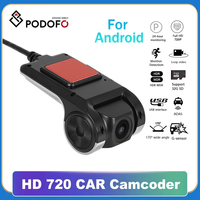 Podofo Dash Cam ADAS Car DVR ADAS Dashcam DVRs Video HD 720P USB TF Card 16G/32G Auto Recorder for Android Multimedia Player DVD