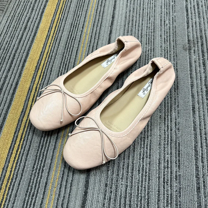 Neue modische Damen-Ballerinas mit runder Spitze, flache Slip-On-Schuhe, weiche, bequeme, elegante Damenschuhe mit flachem Absatz – Detail 22