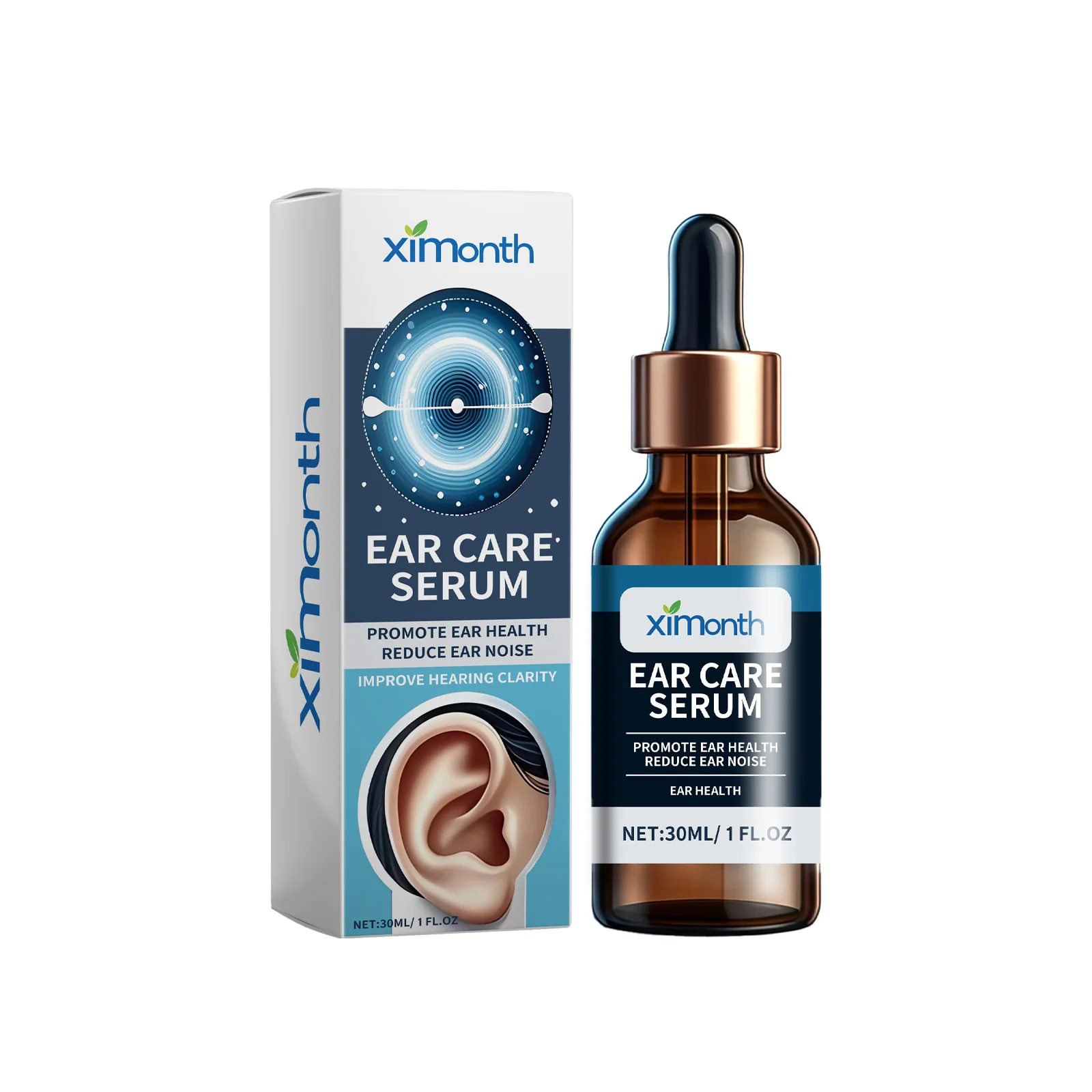 Ear Drops For Dizziness & Tinnitus Relief, Back-Of-Ear Pain Alleviation Earwax Cleaning, With Ginkgo, Licorice & Garlic Extracts