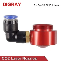DIGRAY Laser Air Nozzle for Dia.20 FL38.1mm Focus Lens CO2 Short Nozzle Fitting for Laser Head at CO2 Cutting Machine