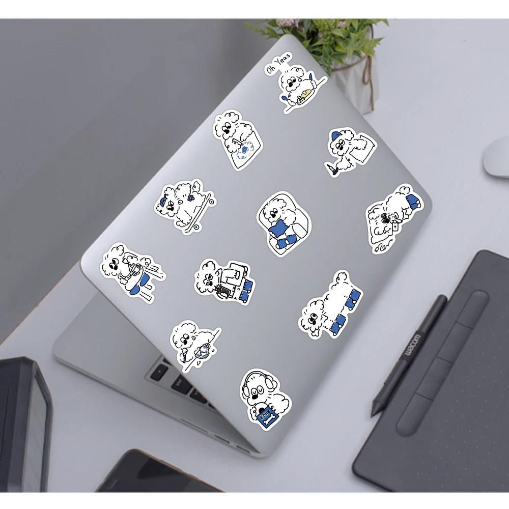 10/65PCS Kawaii niegrzeczny szczeniaczek śliczne naklejki dla telefon dla dzieci księga gości bagaż motocykl Laptop lodówka naklejki Graffiti