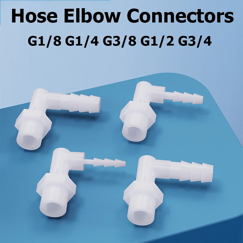

Plastic Hose Elbow Connectors G1/8 G1/4 G3/8 G1/2 G3/4 PE Pagoda Reducing Connectors Aquarium Tank Air Pump Adapter Hose Joint