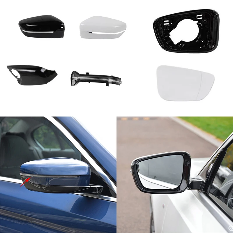 Auto Rear Mirror Glass Cover Frame Turn Signal Light Bottom For-BMW  G30 G31 G32 G38 G11 G12 Car mirror replacement parts