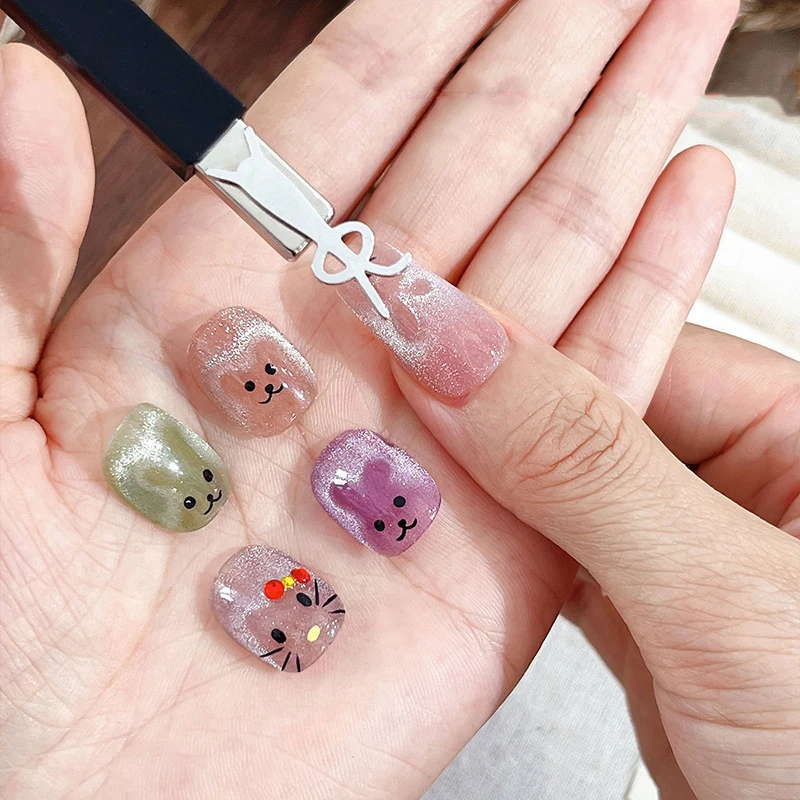 Love Cat Eye Magnetic Stick เครื่องมือทําเล็บเหล็กขนาดเล็กชิ้น Magnet Stick สร้างรูปแบบกระต่าย Magnetic ภาษาโปลิชคํา Effects เล็บ