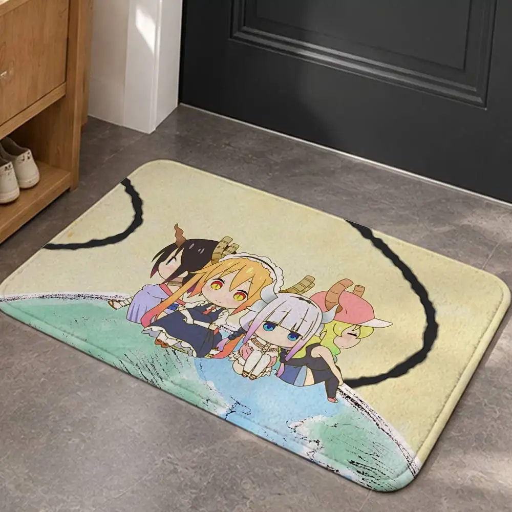 K-Kobayashi-s D-Dragon Maid Anime Home Decor Short Plush Floor Mat, Non-Slip & Easy to Clean for Multi Doorways