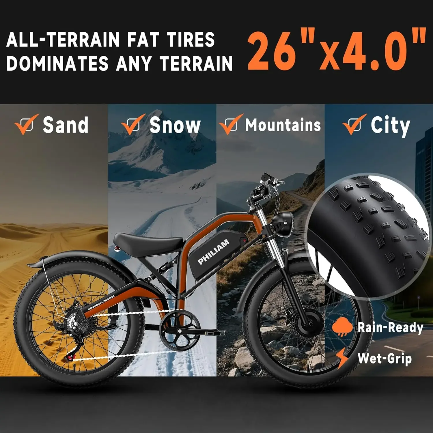 دراجة كهربائية بمحرك مزدوج 52 فولت 3000 وات للبالغين 35 ميجابكسل E دراجات 52 فولت 23 أمبير بطارية 80 ميل نطاق 26 إطار عريض